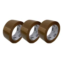 Fita Adesiva Marrom 45x100 Durex Largo - 3 Rolos Marrom Foto  mini 1