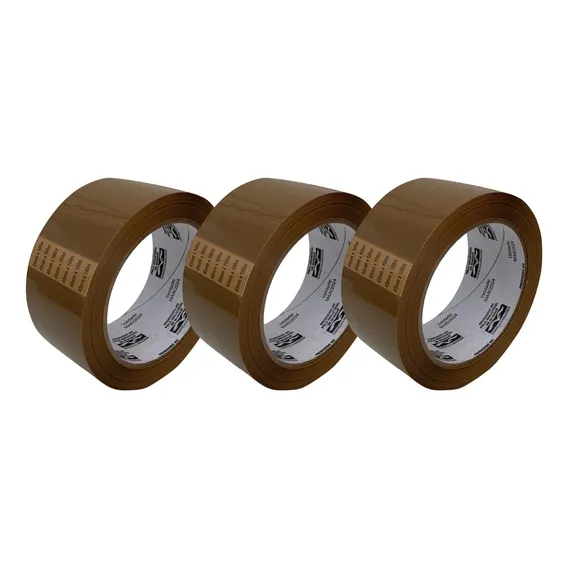 Fita Adesiva Marrom 45x100 Durex Largo - 3 Rolos Marrom Foto 1