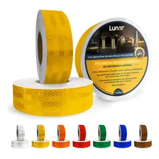Fita Adesiva Refletiva Luminosa Automotiva Decorativa 15,00m Cor Amarelo Prismático Foto  mini 1