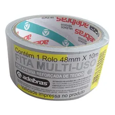 Fita Adesiva Reforçada Silver Tape 48x10m Prata - Adelbras Foto mini 1