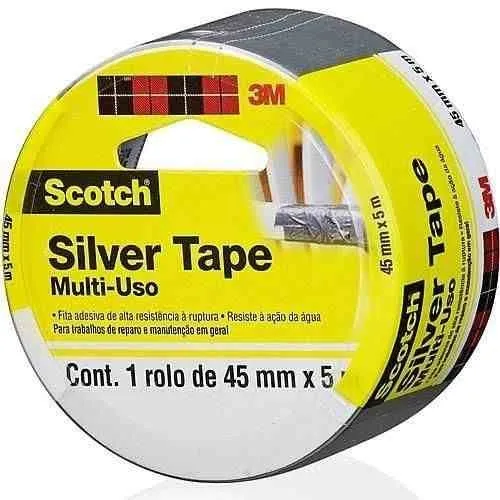 Fita Adesiva Silver Tape 45mm X 5m Cinza - 3m Foto 1