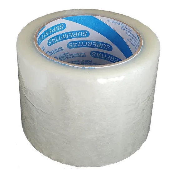 Fita Adesiva Super Larga 7cm - 12 Un C/ 100 Metros 2 Cores Cor Transparente Foto 1