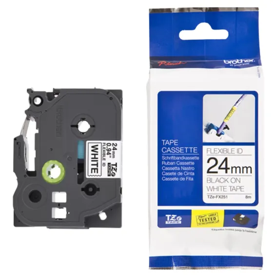 Fita Brother Tze-fx251 24mm Preto/branco Cor Preto-Branco Foto 1