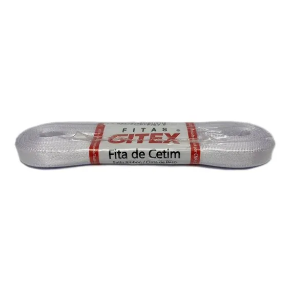 Fita Cetim 7mm 101 Branco - Gitex Foto 1