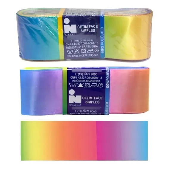 Fita Cetim Multicor Najar * Nº 9 (38mm X 10m) * 5 Peças Foto 1