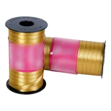 Fita Cetim Simples Progresso 7mm 100m Cf001 Cor Dourado Foto mini 3