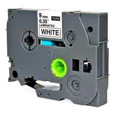 Fita CompatÃvel 9mm Para Rotulador Tze-221 Br Pt-1090 Pth105 Cor Branco/Preto Foto mini 1