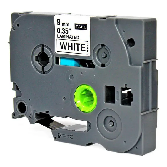 Fita CompatÃvel 9mm Para Rotulador Tze-221 Br Pt-1090 Pth105 Cor Branco/Preto Foto 1