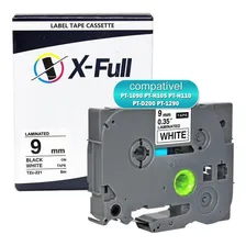 Fita CompatÃvel 9mm Para Rotulador Tze-221 Br Pt-1090 Pth105 Cor Branco/Preto Foto mini 4