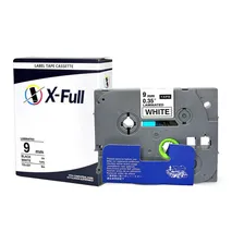 Fita CompatÃvel 9mm Para Rotulador Tze-221 Br Pt-1090 Pth105 Cor Branco/Preto Foto mini 3