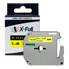 Fita CompatÃvel Brother Mk 621 Fita Amarela Letra Preta 9mm Foto mini 1