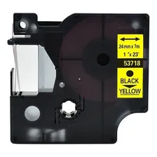 Fita Compatível Dymo D1 53718 Amarela 24mm Cor Amarelo Letra Preta Foto  mini 1