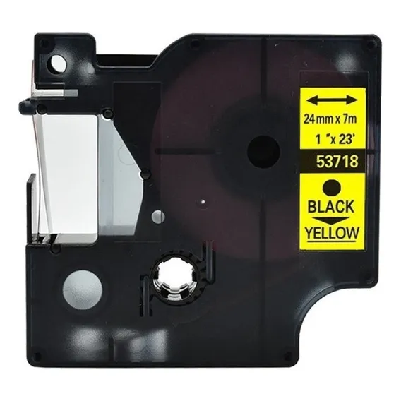 Fita Compatível Dymo D1 53718 Amarela 24mm Cor Amarelo Letra Preta Foto 1