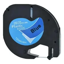 Fita Compatível Dymo Letratag 91205 Azul Letra Preta 12mm Foto mini  2