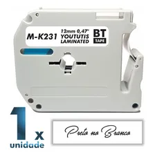 Fita Compativel Pt-80 Pt-70 Mk231 P/ Rotulador Brother 12mm Cor Letra Preta/Fita Branca Foto mini 1