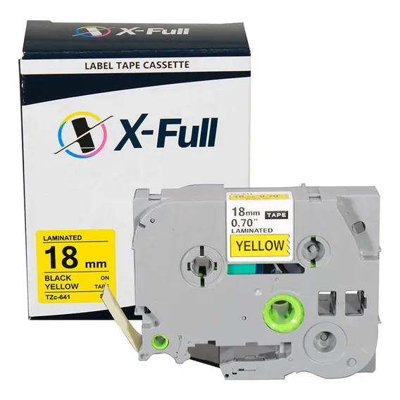 Fita Compativel P/uso Rotulador Brother Tze-641 18mm Amarelo Cor Amarela Foto 1
