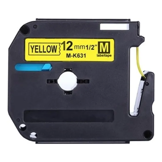 Fita Compativel Rotulador Brother Amarela 12mm Mk 631 Mk631 Cor Amarelo Foto 1