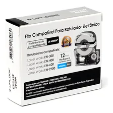 Fita CompatÃvel Rotulador Epson Lw-300 Lw-400 Lw-600 12mm - Etiqueta Branca Impressão Preta Foto mini 4
