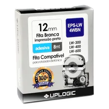 Fita CompatÃvel Rotulador Epson Lw-300 Lw-400 Lw-600 12mm - Etiqueta Branca Impressão Preta Foto mini 3