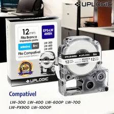 Fita CompatÃvel Rotulador Epson Lw-300 Lw-400 Lw-600 12mm - Etiqueta Branca Impressão Preta Foto mini 2
