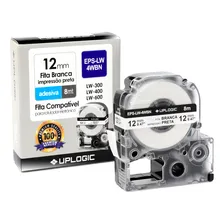 Fita CompatÃvel Rotulador Epson Lw-300 Lw-400 Lw-600 12mm - Etiqueta Branca Impressão Preta Foto mini 1