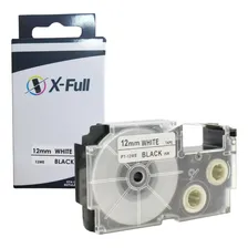 Fita Compativel Xr-12we1 Branca 12mm Etiquetadora Casio Kl60 Cor Branco Foto mini 2