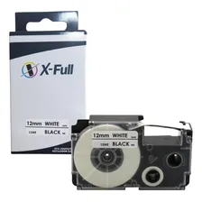 Fita Compativel Xr-12we1 Branca 12mm Etiquetadora Casio Kl60 Cor Branco Foto mini 4