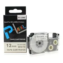 Fita Compativel Xr-12we1 Branca 12mm Etiquetadora Casio Kl60 Cor Branco Foto mini 3