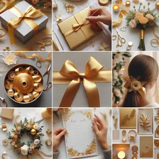 Fita De Cetim Trader Artesanato Casamento Nº5 22mm C/10 Mts Cor 17 Amarelo Ouro Foto mini  3