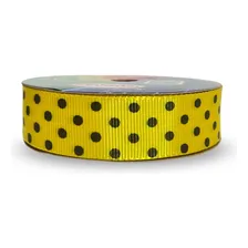 Fita De Gorgurão Poá 22mm Sinimbu Nº5 10 Metros Cor Amarelo Poá Preto Foto mini  2