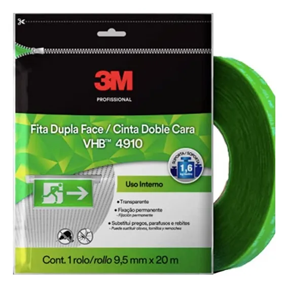 Fita Dupla Face 3m 9,5mm X 20m Vhb 4910 Foto 1
