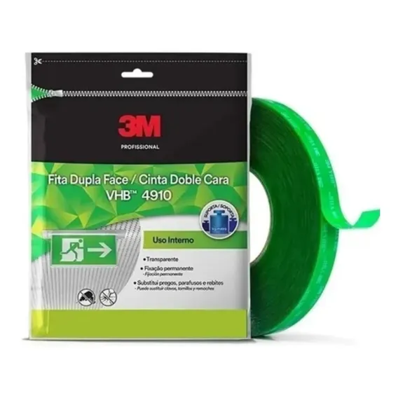 Fita Dupla Face Fixa Forte 3m Vhb 12mmx20m 4910 Cor Verde-escuro Foto 1