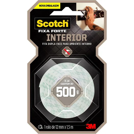 Fita Dupla Face Fixa Forte Espuma 3m 12mm X 1.5m Foto 1