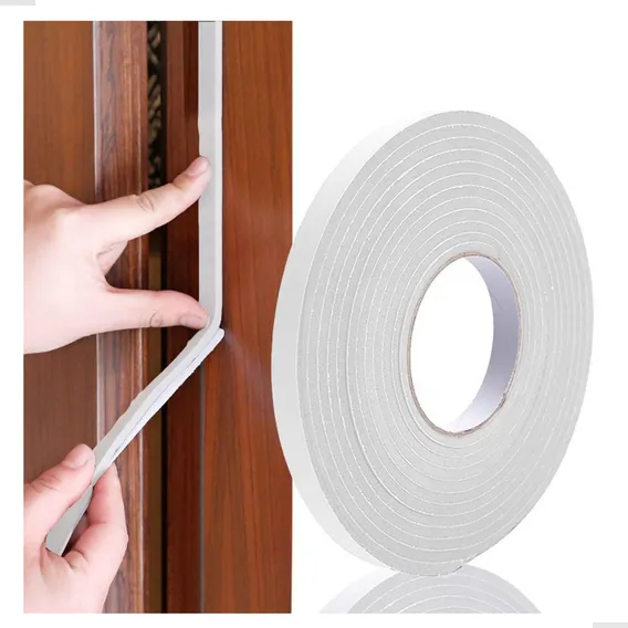 Fita Ecovedamax Vedação Auto Adesiva Branca 11mm X 6mm 10 Metros Borracha Venda Porta Janela Veda Cooktop Gaveta E Armario Contra Insteos Poeira Barulho Frio Calor E Vento Foto 1