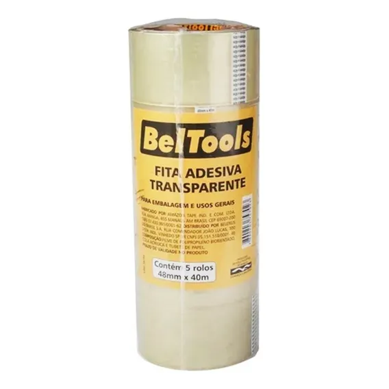 Fita Empacotamento Transparente Durex Larga 48x40m C/ 5 Rolo Foto 1