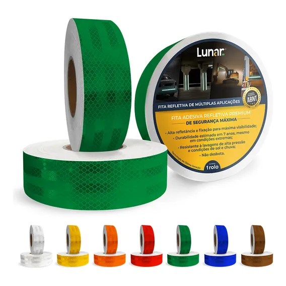 Fita Faixa Luminosa Refletiva Automotiva Decorativa 5cm X 10m Verde - Lunar Brasil Foto 1