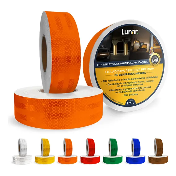 Fita Faixa Luminosa Refletiva Automotiva Decorativa 5cm X 3m Laranja - Lunar Brasil Foto 1