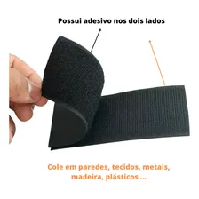 Fita Fecho Adesivo Autocolante Tela Mosquiteira Branco 20mm Cor Preto Foto mini  2