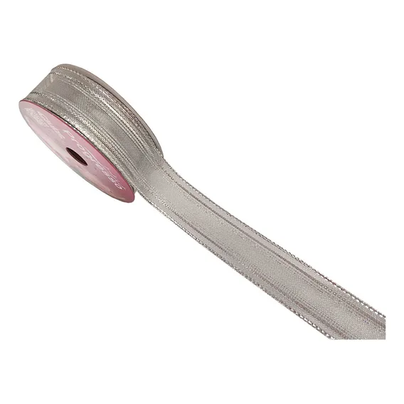 Fita Fita Metálica Prata Rolo Progresso M025 25mm 25mm De Largura X 10m De Comprimento Foto 1