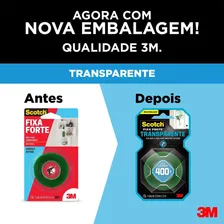 Fita Fixa Forte Transparente Dupla Face Scotch 12mmx2m - 3m Foto mini  3