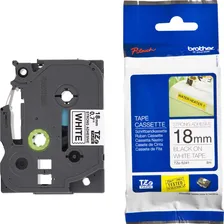 Fita Industrial Brother Tze-s241 18mm Preto/branco Cor Preto-Branco Foto mini 1