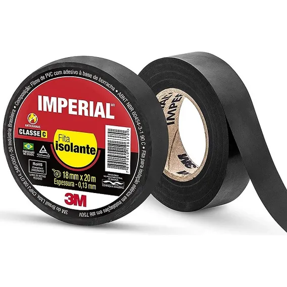 Fita Isolante 3m Imperial 18mm X 20m Preta Foto 1