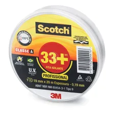Fita Isolante 3m Scotch 33+ 20 Metros Kit 3 Peças Cor Preto Liso Foto mini 2