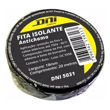 Fita Isolante Dni Antichama Preta 20 Metros Fio Elétrica Foto  mini 1