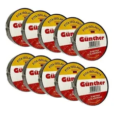 Fita Isolante Gunther Antichama 18mm X 20m / Kit 10 Unidades Cor Preto Lisa Foto mini 1