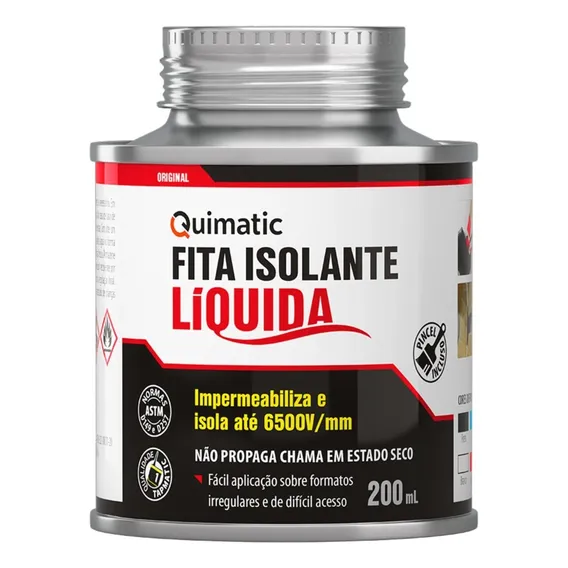 Fita Isolante Líquida Preta 200ml Quimatic Tapmatic Foto 1