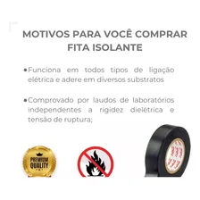 Fita Isolante Preta Anti Chama 19mm X 20m Kit 10 Unidades Foto mini  2