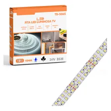 Fita Led 5 Metros Smd/2835 240 Led/metro 15mm Ip20 24v Branco Frio 6000k Foto  mini 1