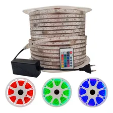Fita Led 5050 Rgb 15 Metros Ip65 Com 1controle + Fonte Tensão De Operação Foto  mini 1