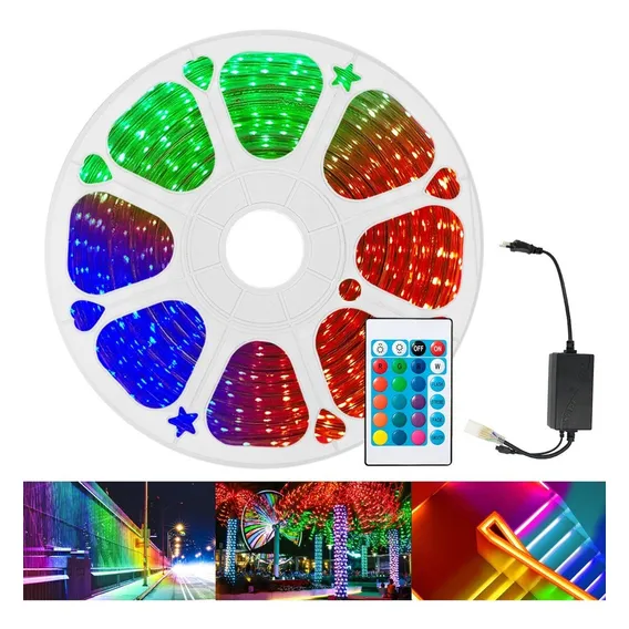 Fita Led 5050 Rgb C/ 1 Controle+fonte 220v 10metros Ip65 Foto 1